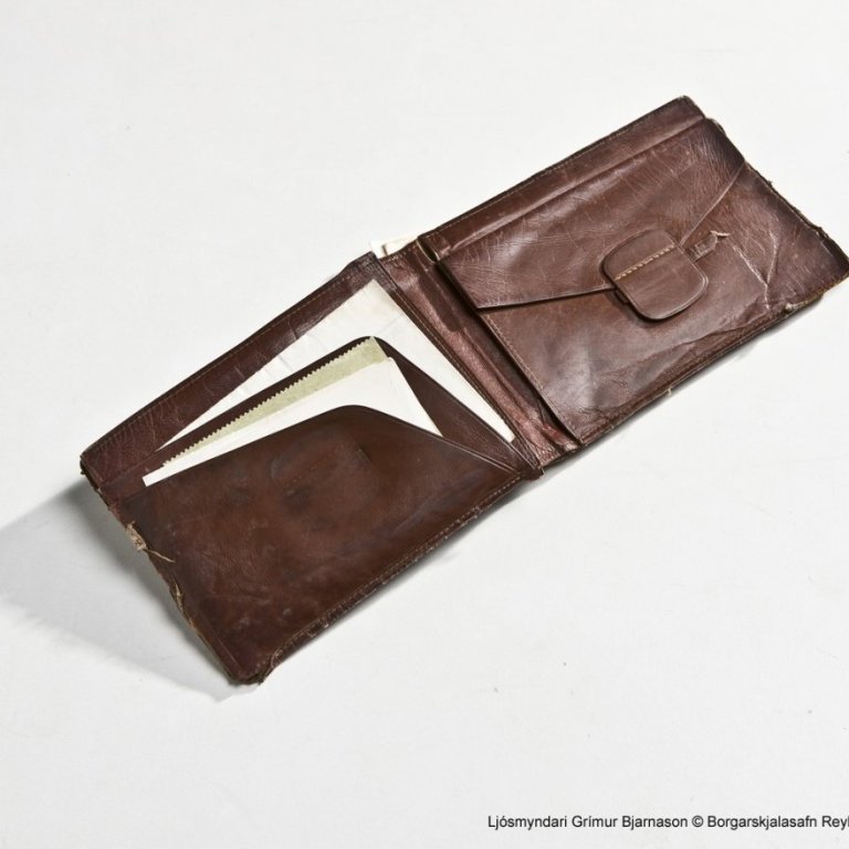 Peningaveski, innihald:

Ljósmynd af Bjarna Benediktssyni, Guðmundi Í. Guðmundsyni og Hermanni Jónassyni.

Tekin í skógargöngu er þeir voru á Hafréttarráðstefnu í Genf í kringum 1958. Einnig eru

vísur úr þeirri ferð.

Launaseðill, ódagsettur.

Gleraugnarecept frá Bergsveini Ólafssyni lækni frá 3. janúar 1958.

Recept frá O. M. Mistal frá 16. apríl 1960.

Blað með vísu.

Félagsskírteini fulltrúaráðs Sjálfstæðismanna 1960-1961.

Nafnspjöld og heimilisföng.

Reikningar 1960-1961.