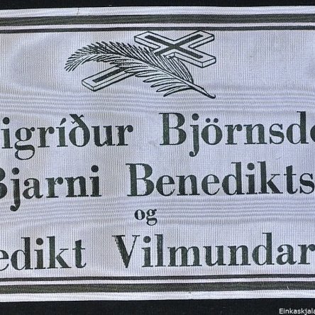 Borði 6: Frú Sigríður Björnsdóttir, Dr. Bjarni Benediktsson, og, Benedikt Bilmundarson. Hinzta kveðja, frá Noregsförum Ármanns 1938.