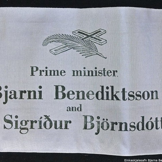 Borði 36: Prime minister, Bjarni Benediktsson, and, Mrs Sigríður Björnsdóttir. Einar Aakrann honarary Consul, Luzembourg.