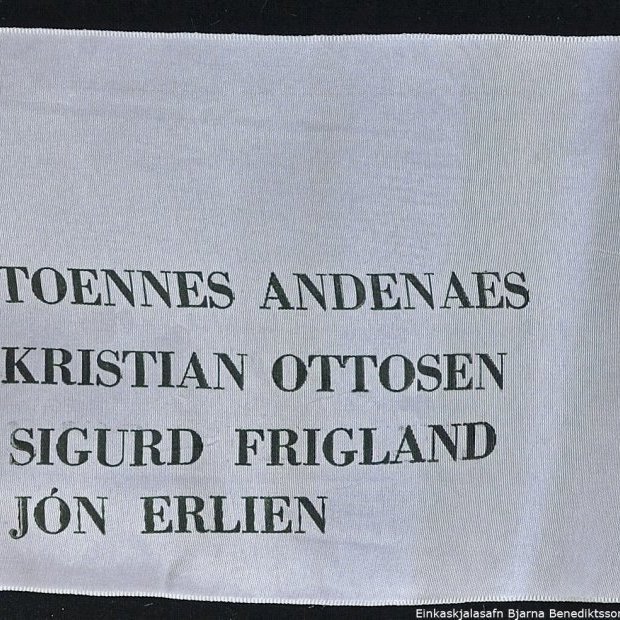 Borði 40: Forsætisráðherra, Bjarni Benediktsson. Toennes Andenaes, Kristian Ottosen, Sigurd Frigland, Jón Erlien.