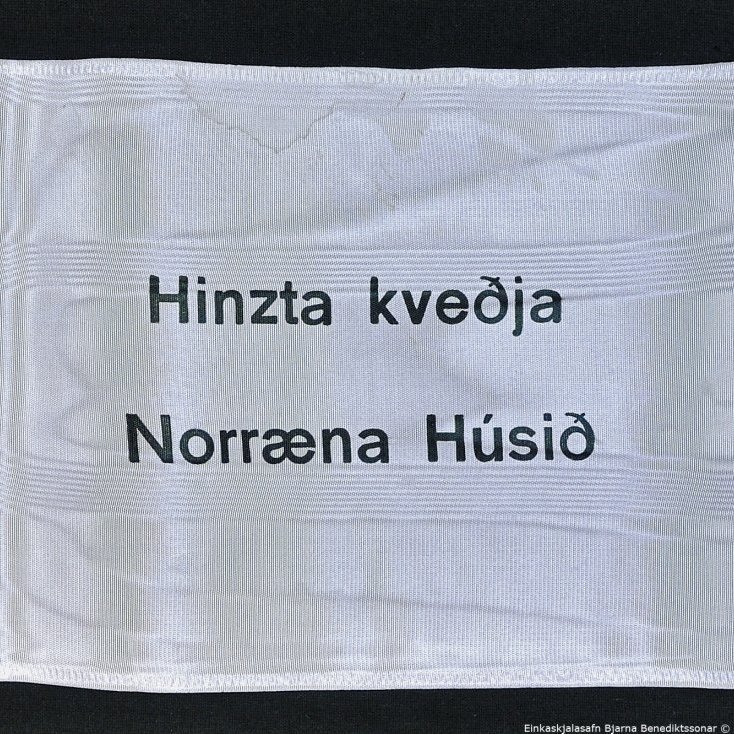 Borði 8: Dr. Bjarni Benediktsson, Sigríður Björnsdóttir, Benedikt Vilmundarson. Hinzta kveðja, Norræna Húsið.