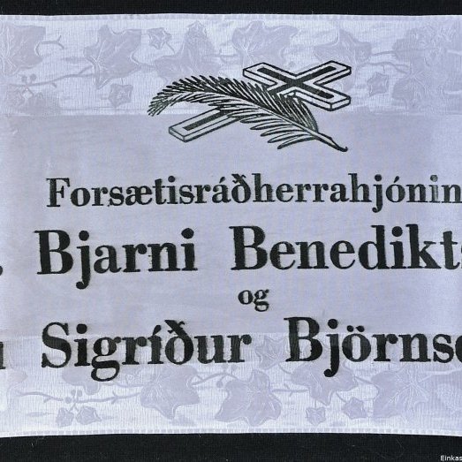 Borði 31: Forsætisráðherrahjónin, Dr. Bjarni Benediktsson, og, Frú Sigríður Björnsdóttir.