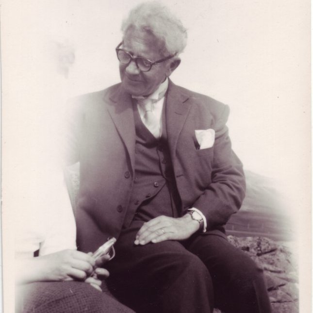 Ólafur Thors með dóttur sinni Ingibjörgu.