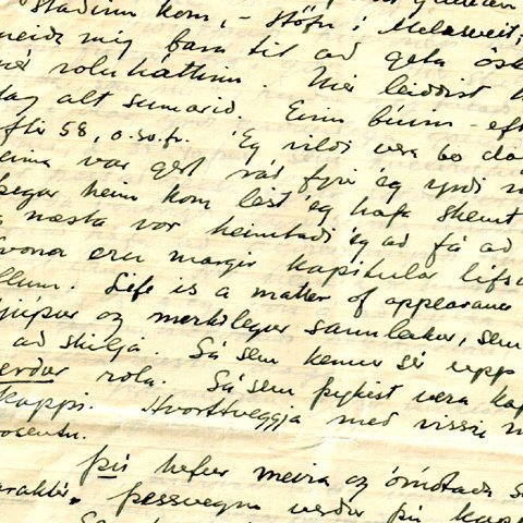 „Svona eru margir kapítular lífsins hjá öllum. Life is a matter of appearance. Það er djúpur og merkilegur sannleikur, sem áríðandi er að skilja. Sá sem kemur sér upp á rolugang verður rola, sá sem þykist vera kappi, verður kappi. Hvort tveggja með vissri  misvisnings Procentu.“ Bréf ÓT til MT, Borgarskjalasafn.