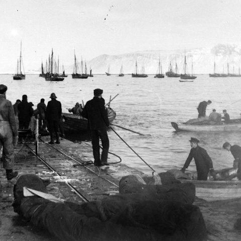 Ólafur var tíður gestur niðri við höfn, þekkti skútur og báta úr órafjarlægð og var sífellt að giska á hvað þeir væru með mikinn afla og fylgdist svo með uppskipun og verkun fisksins.