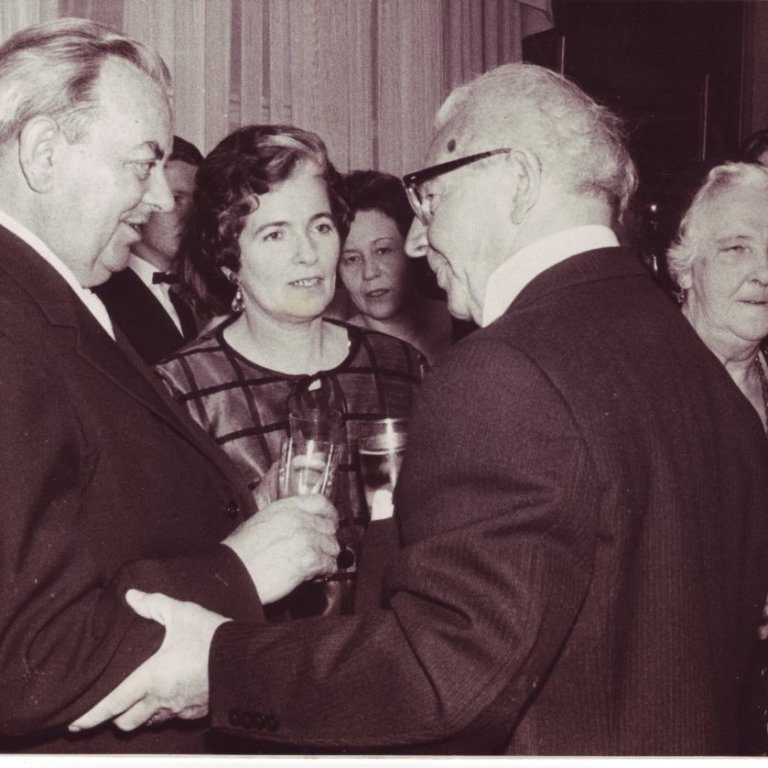 Ólafur Thors með Sigrúnu Eiríksdóttur og Páli Ísólfssyni.