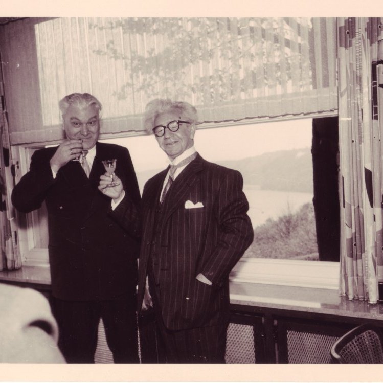 Í opinberri heimsókn til Þýskalands 1958. Ólafur Thors og Kristinn Guðmundsson sendiherra Íslands í Þýskalandi.