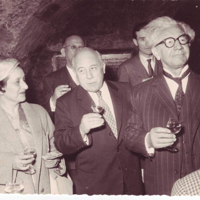 Í opinberri heimsókn til Þýskalands 1958. Kristján Albertsson, Ólafur og Ingibjörg Thors.