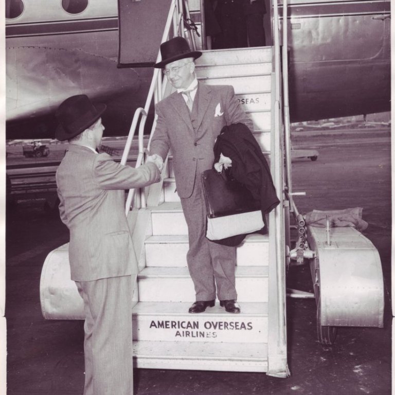 Bræðurnir Ólafur og Thor Thors í  New York 1947.