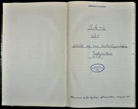 Skrá yfir muni og áhöld Austurbæjarskóla frá 1933