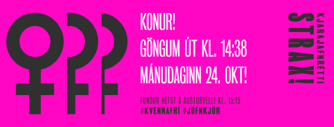 Konur á Borgarskjalasafni ganga út 14.38 í dag