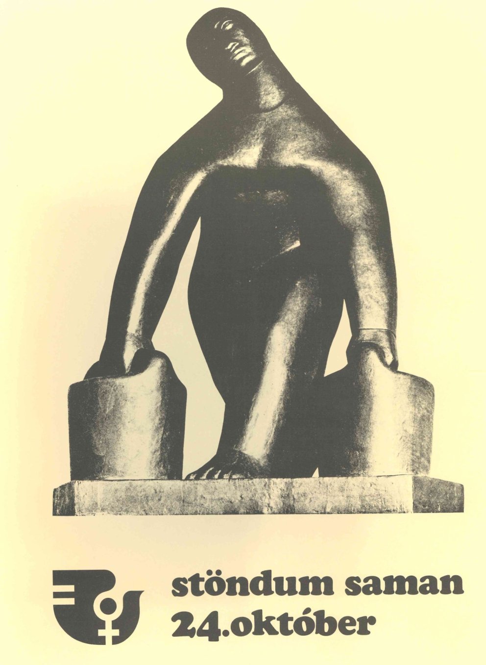 Auglýsingaplakat fyrir Kvennafrí 1975 (Úr einkaskjalasafni E-753 Kvennafrí 24. október 1975).