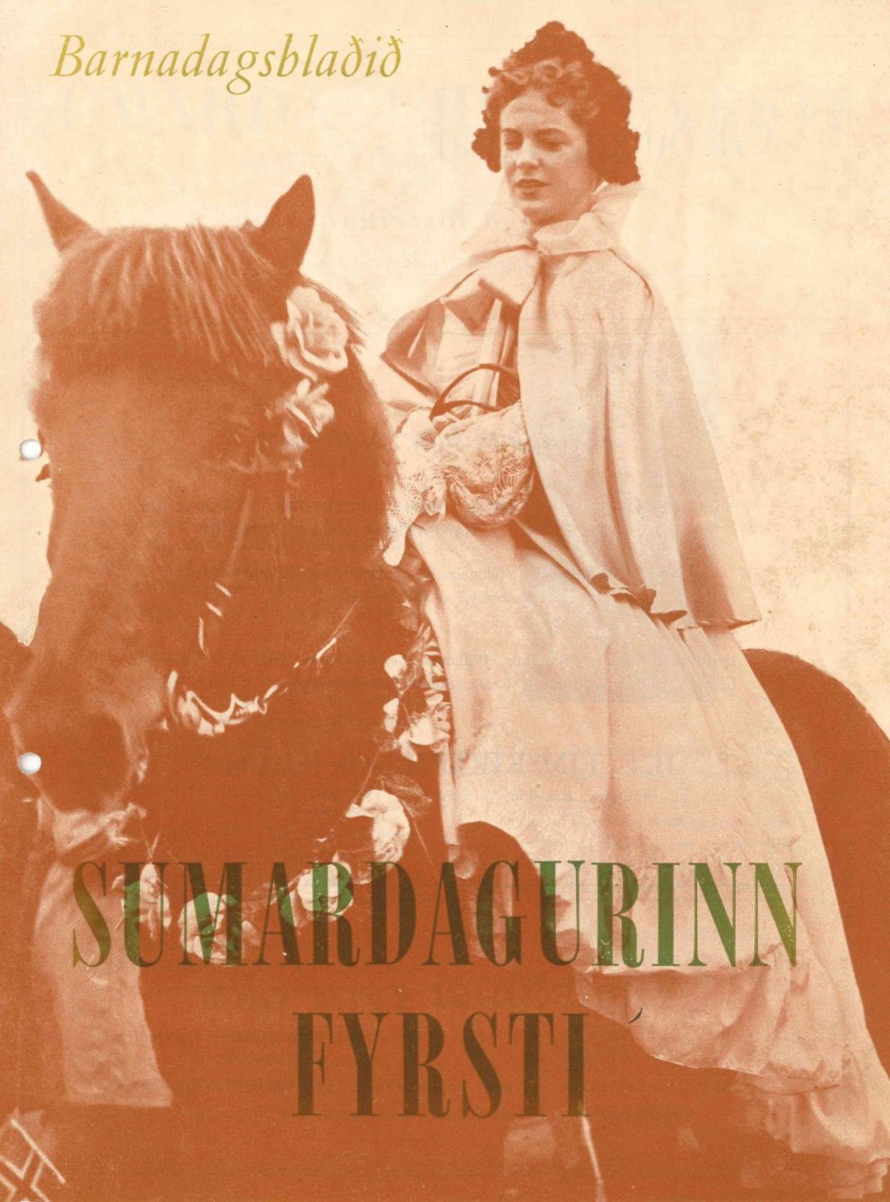 Forsíða Barnadagsblaðsins 1. sumardag 1956. Úr einkaskjalasafni E-34 Barnavinafélagið Sumargjöf.